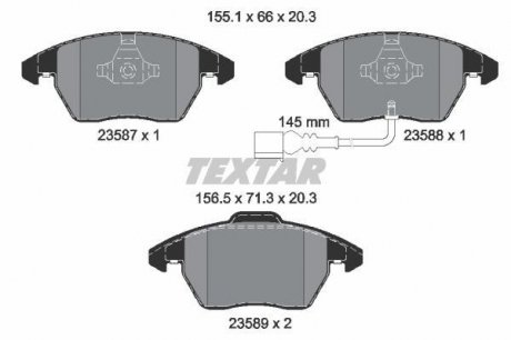 Тормозные колодки, дисковый тормоз (набор) TEXTAR 2358781