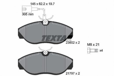 Комплект тормозных колодок, дисковый тормоз TEXTAR 2360201