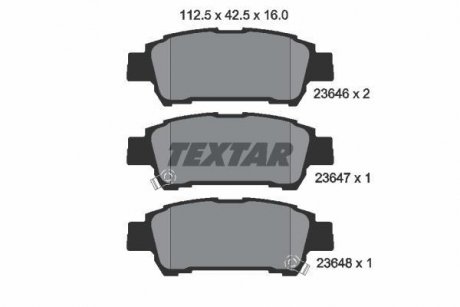 Комплект тормозных колодок, дисковый тормоз TEXTAR 2364601 (фото 1)