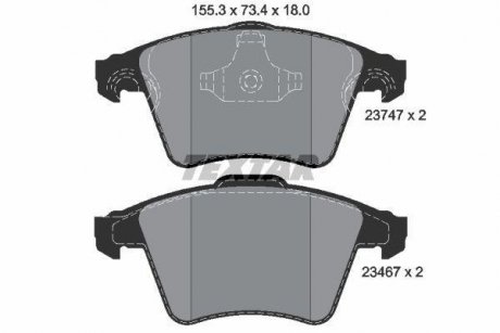 Комплект тормозных колодок, дисковый тормоз TEXTAR 2374701 (фото 1)