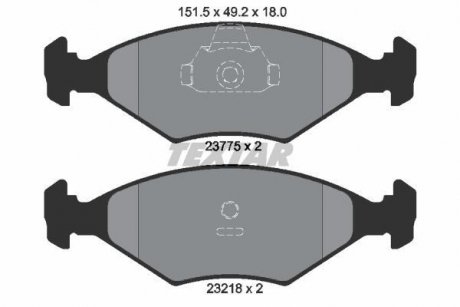 Комплект тормозных колодок, дисковый тормоз TEXTAR 2377501 (фото 1)