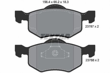 Комплект тормозных колодок, дисковый тормоз TEXTAR 2378701 (фото 1)