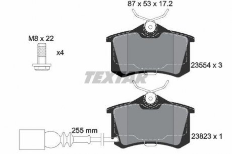 Комплект тормозных колодок, дисковый тормоз TEXTAR 2382301