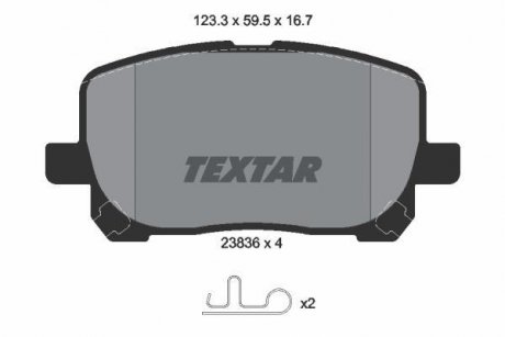 Комплект тормозных колодок, дисковый тормоз TEXTAR 2383601