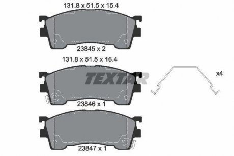Комплект тормозных колодок, дисковый тормоз TEXTAR 2384504