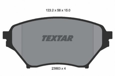 Комплект тормозных колодок, дисковый тормоз TEXTAR 2386301 (фото 1)