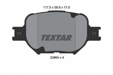Комплект тормозных колодок, дисковый тормоз TEXTAR 2386401 (фото 1)