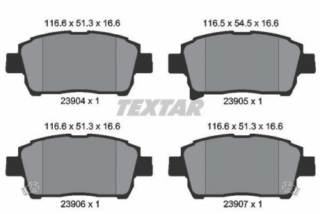 Комплект тормозных колодок, дисковый тормоз TEXTAR 2390401 (фото 1)