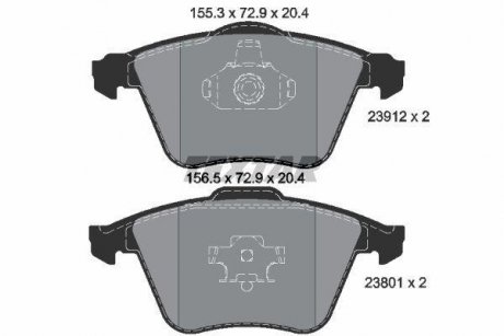Комплект тормозных колодок, дисковый тормоз TEXTAR 2391202
