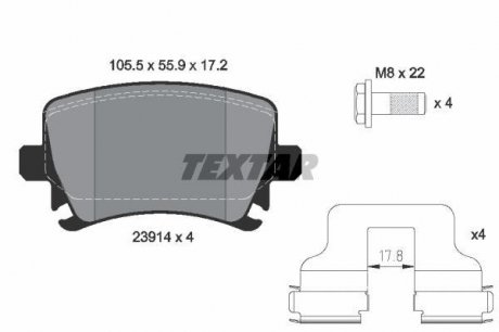 Тормозные колодки, дисковый тормоз (набор) TEXTAR 2391481