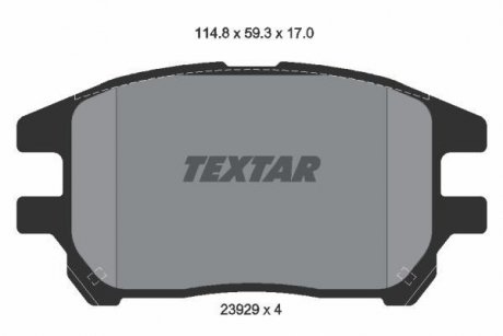 Комплект тормозных колодок, дисковый тормоз TEXTAR 2392901
