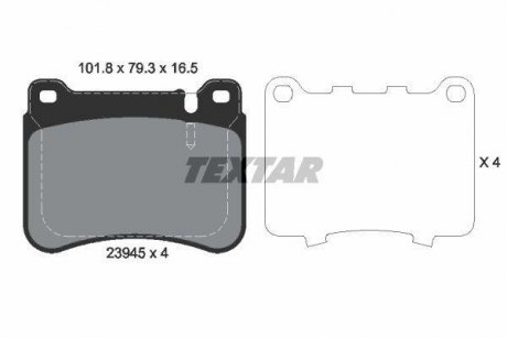 Комплект тормозных колодок, дисковый тормоз TEXTAR 2394501 (фото 1)
