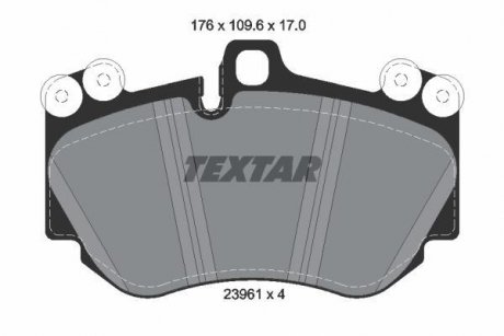Комплект тормозных колодок, дисковый тормоз TEXTAR 2396101 (фото 1)