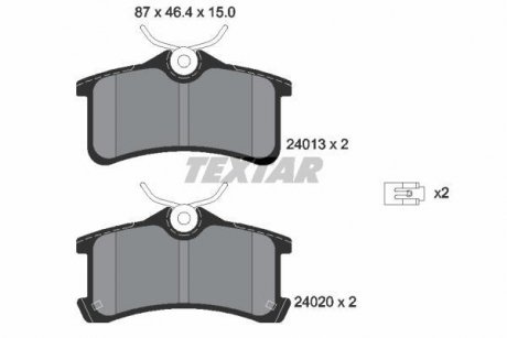 Комплект тормозных колодок, дисковый тормоз TEXTAR 2401301 (фото 1)