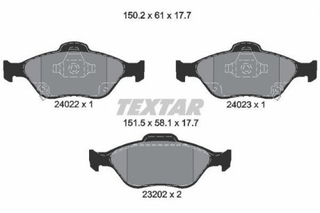 Комплект тормозных колодок, дисковый тормоз TEXTAR 2402201 (фото 1)