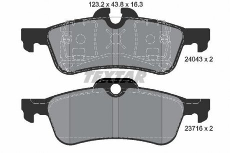Комплект тормозных колодок, дисковый тормоз TEXTAR 2404301