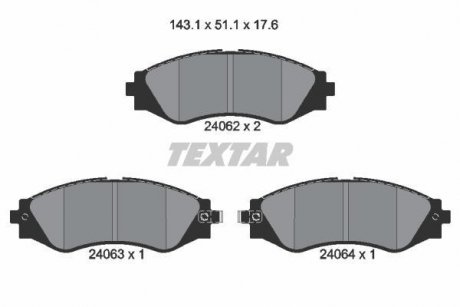 Комплект тормозных колодок, дисковый тормоз TEXTAR 2406201