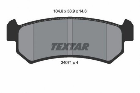 Комплект тормозных колодок, дисковый тормоз TEXTAR 2407101