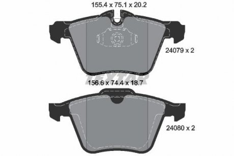 Комплект тормозных колодок, дисковый тормоз TEXTAR 2407903