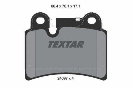 Комплект тормозных колодок, дисковый тормоз TEXTAR 2409701 (фото 1)