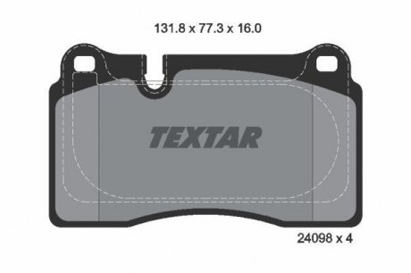 Комплект тормозных колодок, дисковый тормоз TEXTAR 2409803 (фото 1)