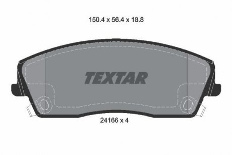 Комплект тормозных колодок, дисковый тормоз TEXTAR 2416601 (фото 1)