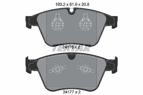 Комплект тормозных колодок, дисковый тормоз TEXTAR 2417601 (фото 1)