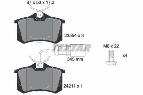Комплект тормозных колодок, дисковый тормоз TEXTAR 2421101