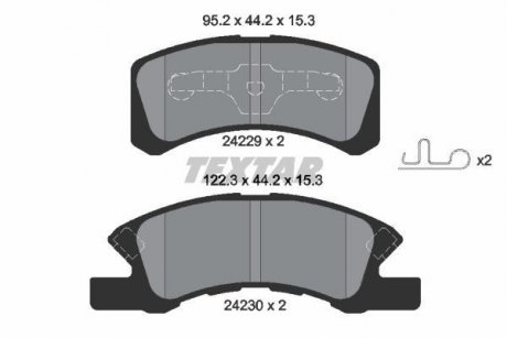 Комплект тормозных колодок, дисковый тормоз TEXTAR 2422901