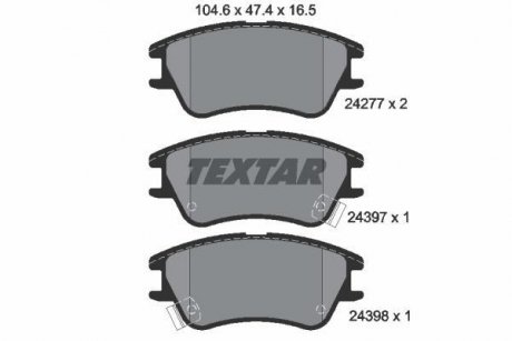 Комплект тормозных колодок, дисковый тормоз TEXTAR 2427701 (фото 1)