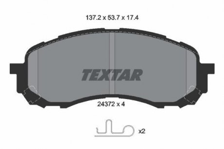 Комплект тормозных колодок, дисковый тормоз TEXTAR 2437201 (фото 1)