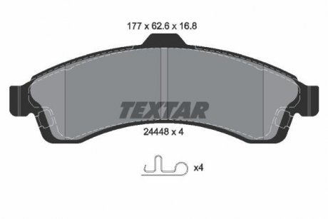 Комплект тормозных колодок, дисковый тормоз TEXTAR 2444801 (фото 1)