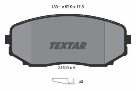 √альм≥вн≥ колодки, дискове гальмо (наб≥р) TEXTAR 2454401 (фото 1)