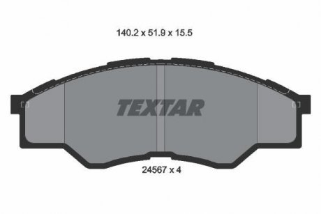 Комплект тормозных колодок, дисковый тормоз TEXTAR 2456701 (фото 1)