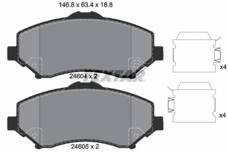 Комплект тормозных колодок, дисковый тормоз TEXTAR 2460401