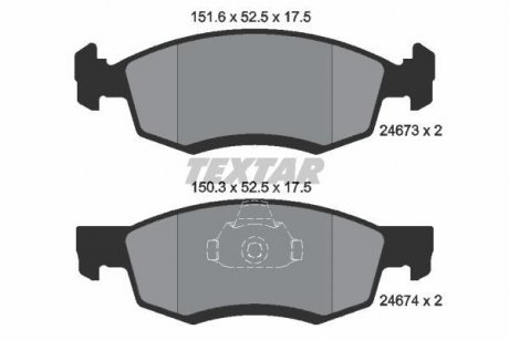 Комплект тормозных колодок, дисковый тормоз TEXTAR 2467301