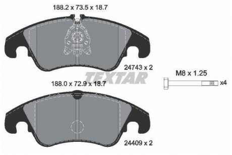 Тормозные колодки дисковые TEXTAR 2474302 (фото 1)