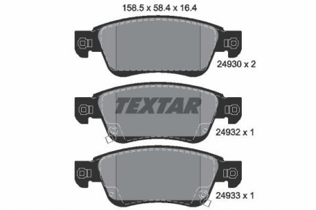 Комплект тормозных колодок, дисковый тормоз TEXTAR 2493001