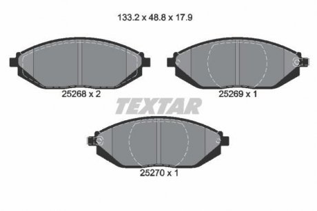 Гальмівні колодки, дискове гальмо (набір) TEXTAR 2526801 (фото 1)
