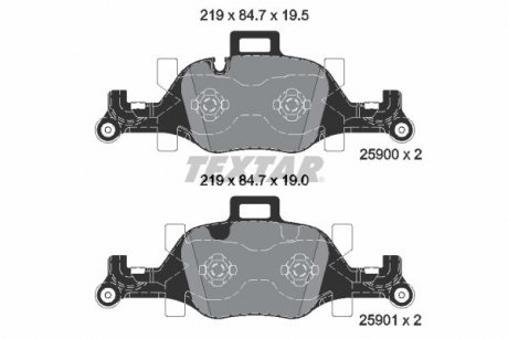 Комплект тормозных колодок TEXTAR 2590002 (фото 1)