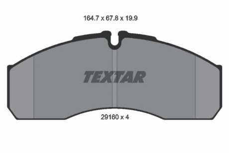 Комплект тормозных колодок, дисковый тормоз TEXTAR 2916002