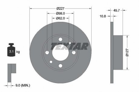 Тормозной диск TEXTAR 92019300