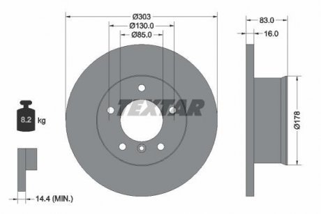 Тормозной диск TEXTAR 92020300