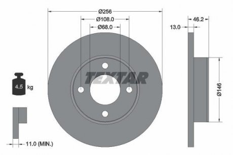 Тормозной диск TEXTAR 92025900