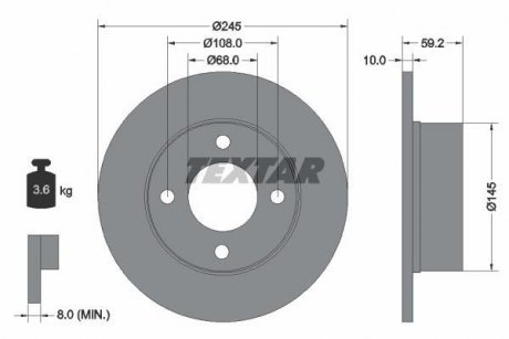 Тормозной диск TEXTAR 92026100 (фото 1)