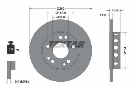 Тормозной диск TEXTAR 92027403 (фото 1)