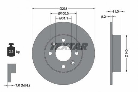 Тормозной диск TEXTAR 92036003