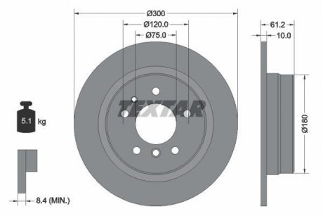 Тормозной диск TEXTAR 92042303 (фото 1)