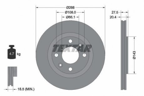 Тормозной диск TEXTAR 92048103
