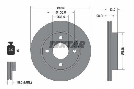 Тормозной диск TEXTAR 92051003